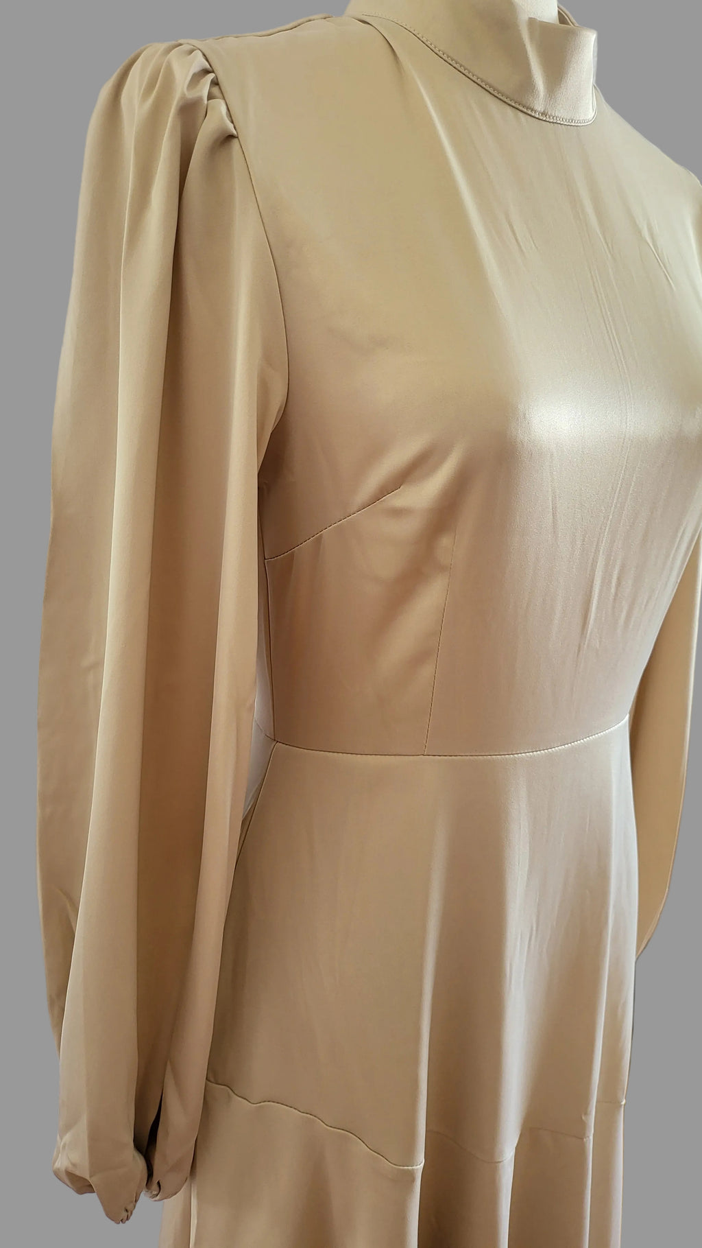 The Layali Dress — Luxe Satin Modest Evening Maxi