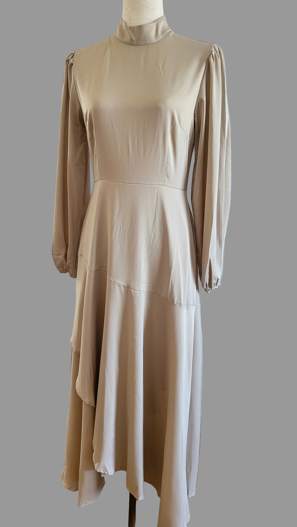 The Layali Dress — Luxe Satin Modest Evening Maxi