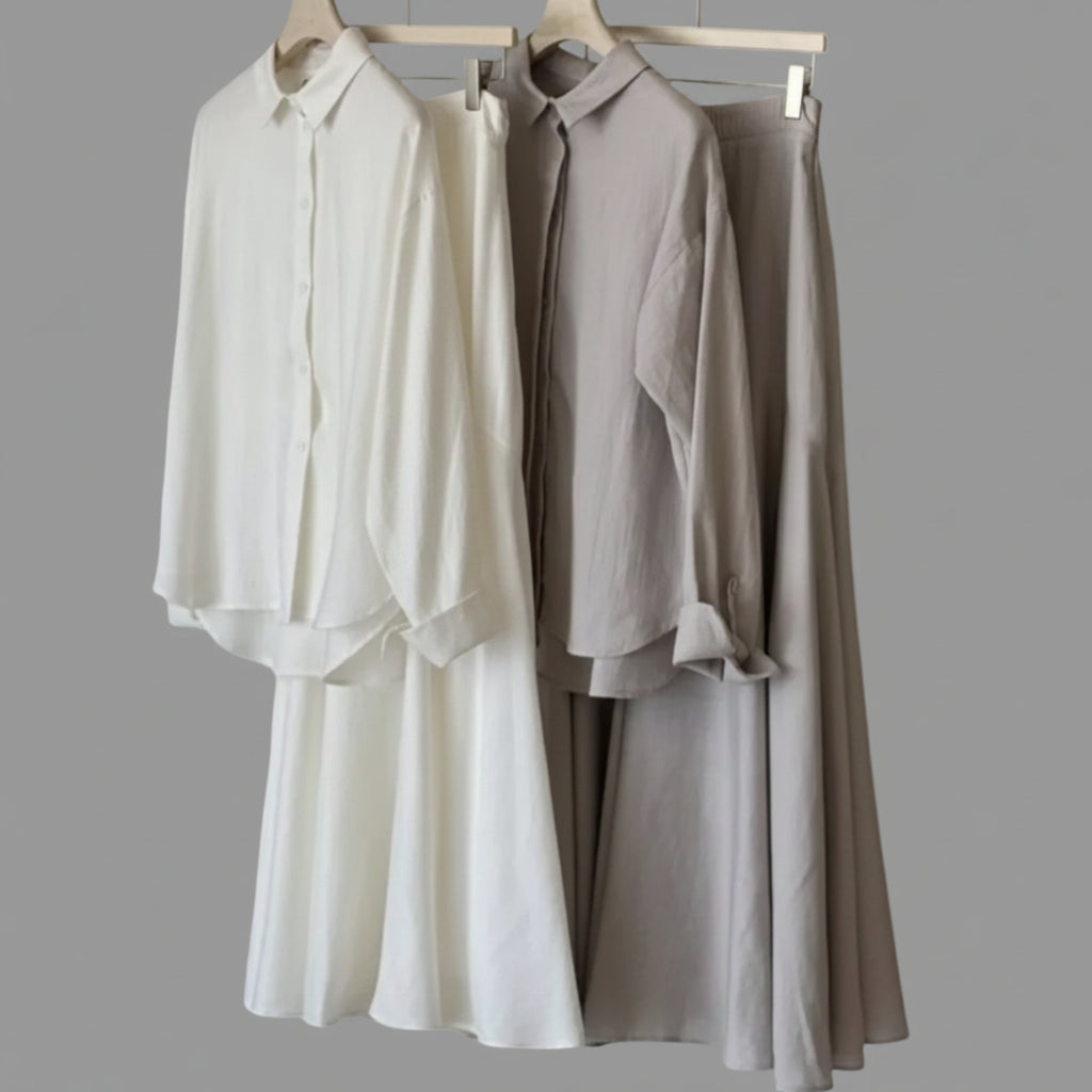 The Sera Set - Shirt & Tiered Maxi Skirt Co-Ord Set